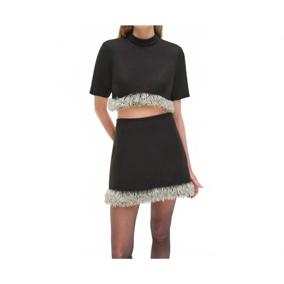 NEW JONATHAN SIMKHAI jalen cropped top in black